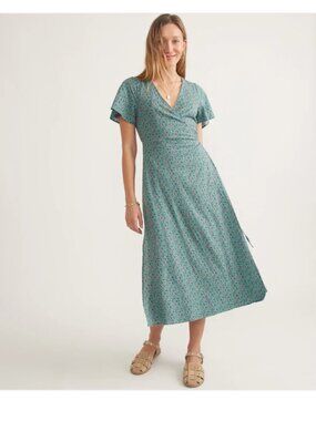 Marine Layer Emlyn Teal Floral Midi Dress sz XS